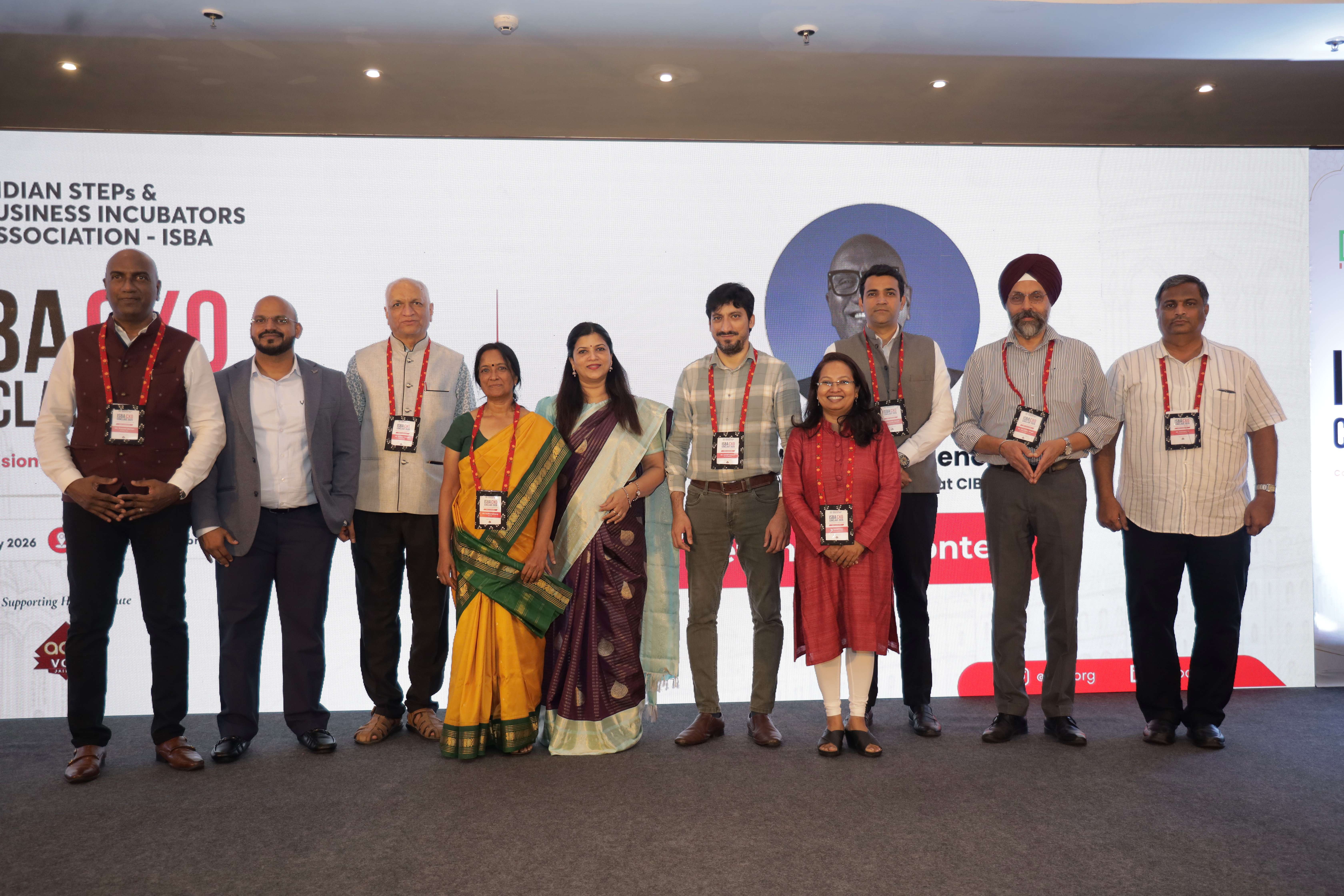 Dignitaries on stage at ISBA CXO Conclave 2026